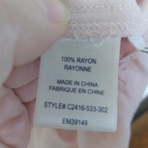 Anthropologie Cloth and Stone Tie Back Pastel Pink Peplum Long Sleeve Blouse - Picture 9 of 10